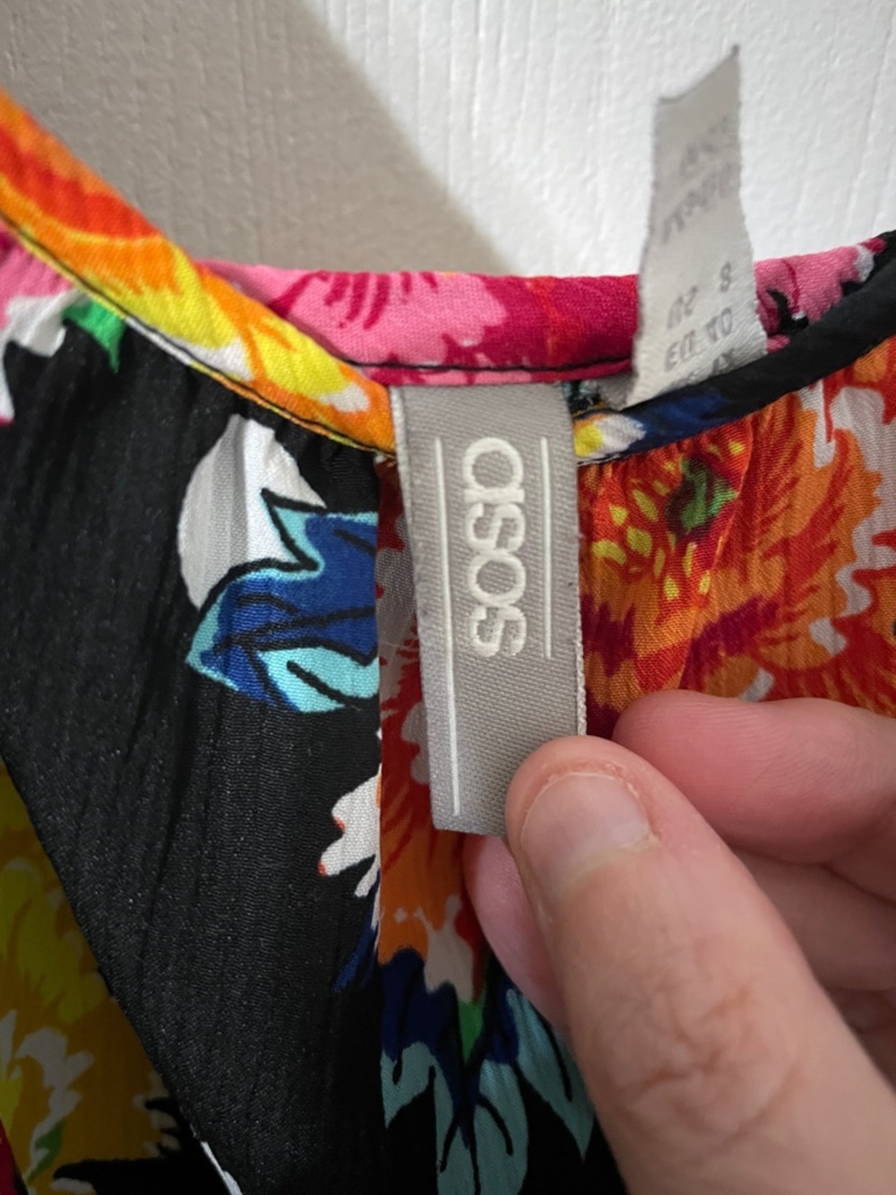 ASOS Black Floral Maxi Dress NWOT Bright Multi-Color Blooms Size 8 - Picture 6 of 11